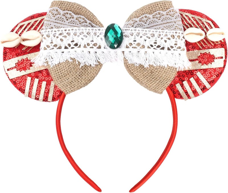 ETLUK Mouse Ears Headband, Tropical Island–Inspired Hairs Accessories for Women Girls Adult, Sequin Bow Headbands for Cosplay Accessories Party Decorations - Image 1